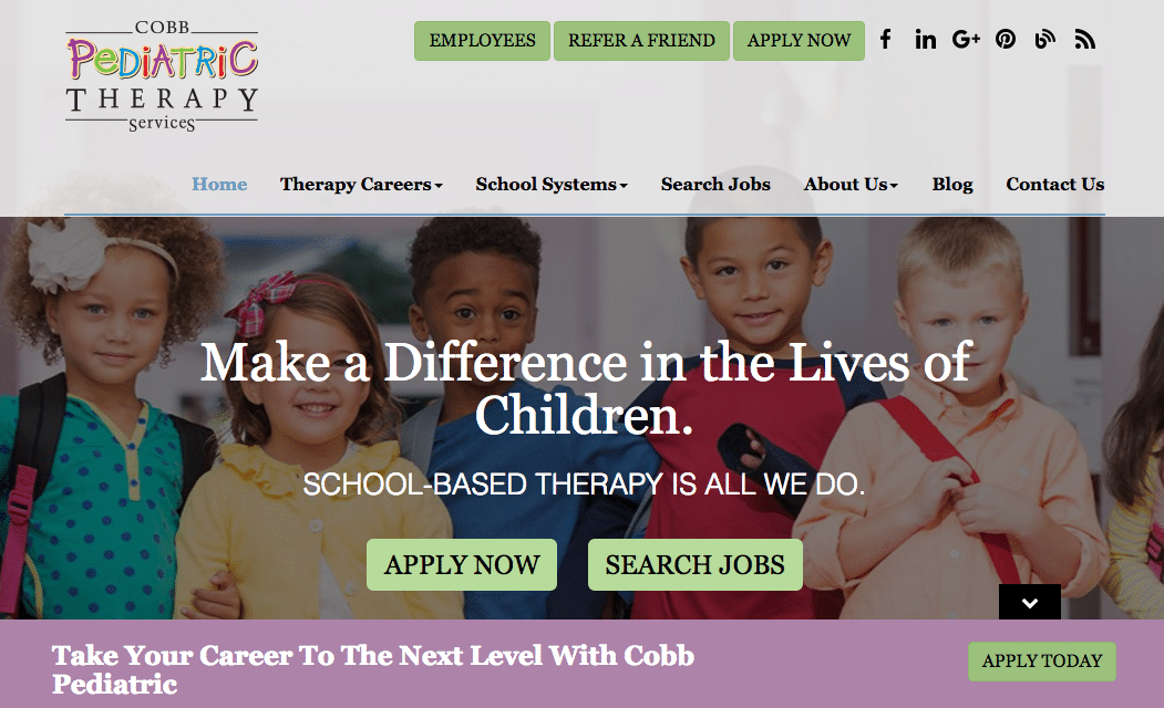 Cobb Pediatric value proposition inbound marketing ready website