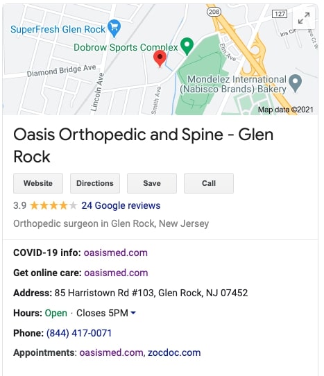Google Business Listing for Multi Location Medical Practice