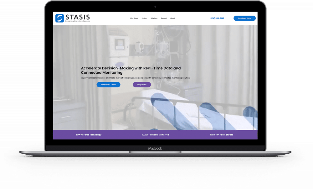 Stasis Laptop Homepage Mock