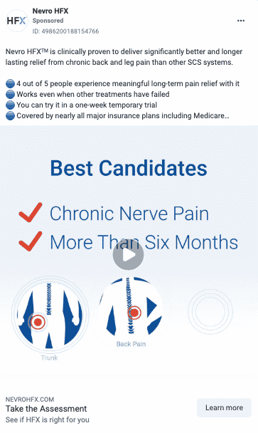 Nevro HFX Pain Management Ad